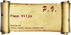 Papp Vilja névjegykártya